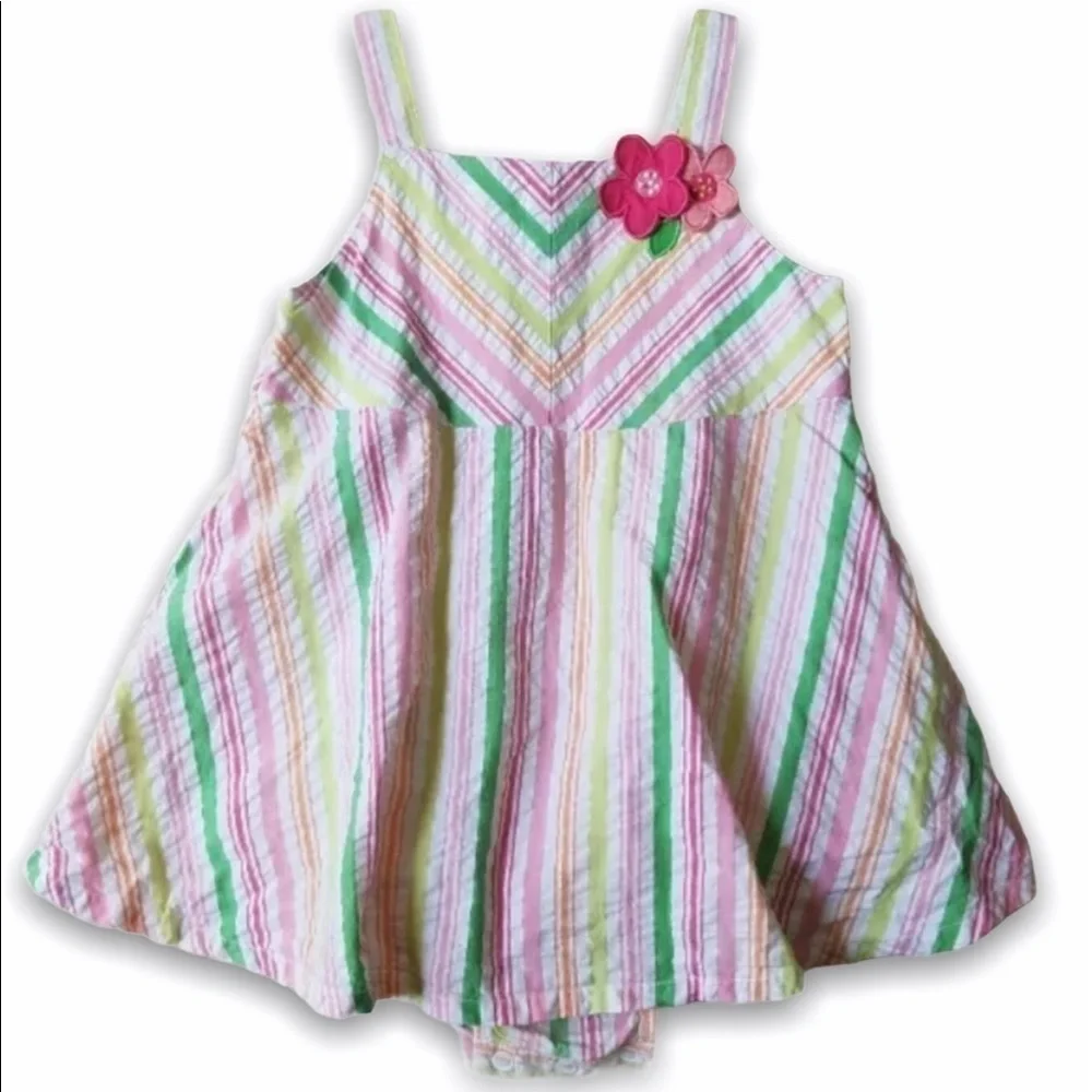 𝅺GYMBOREE Spring Fun‎ Stripe Bodysuit Dress 18-24 mo
